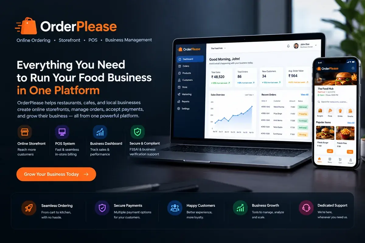 OrderPlease product on a mobile phone